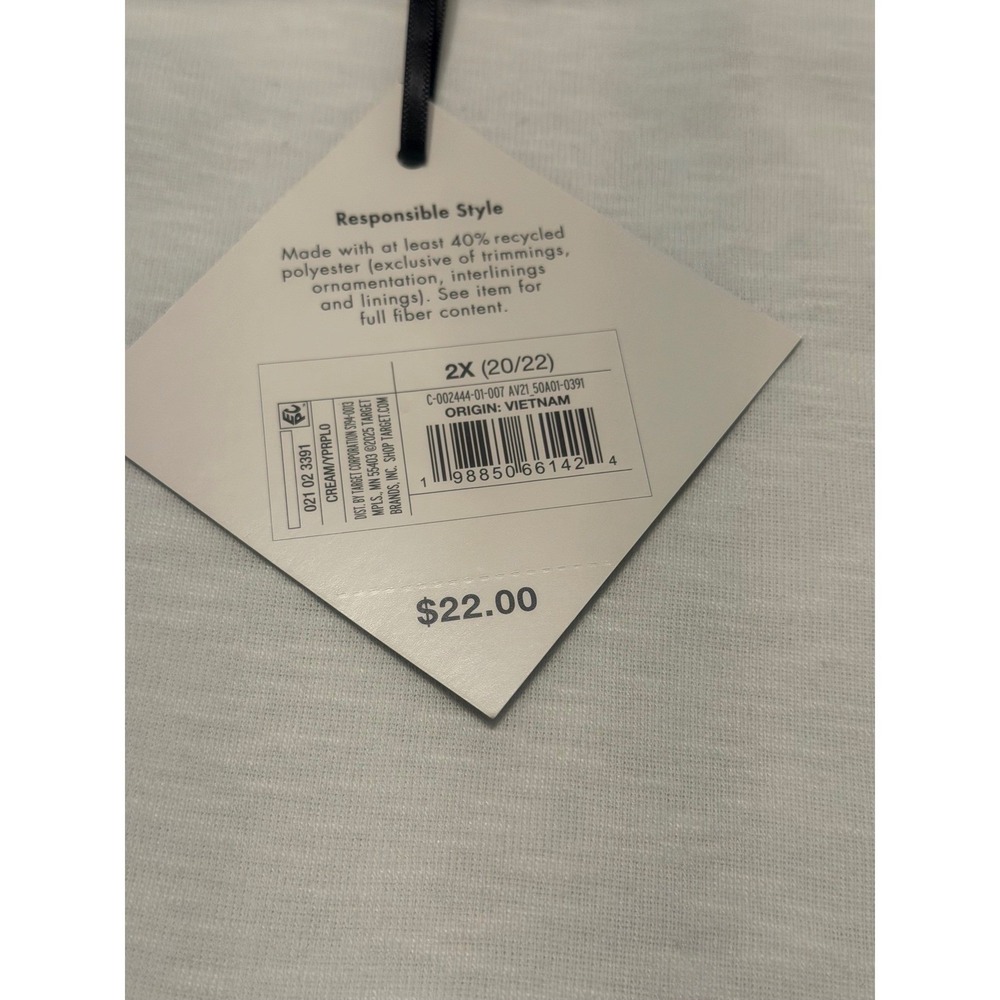 AVA & VIV Womens Plus Size White T Shirt Ruffle Sleeve Casual Top 2X NWT. - Picture 4 of 5